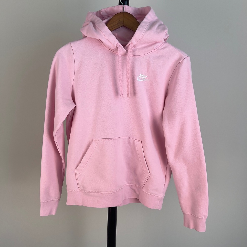 Nike Sportswear Club Fleece Pullover Hoodie Pink Kids Small Embroidered Logo